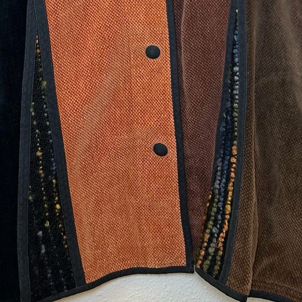 Vintage Annikki Karvinen Cotton Jacket S Hand Made Finland Art To Wear Boho - Picture 7 of 14
